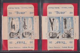 Cigarette cards, Carreras Turf uncut slides (2 per card) Famous British Fliers 24/25 (missing number