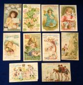 Trade cards, USA, Hoyt's German Cologne, a collection of ten Ladies Perfumed Calendar Cards for