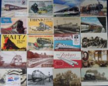 Postcards, a USA railway selection of approx. 37 cards, with 14 advertising inc. 'Zephyrs to the
