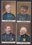 Cigarette cards, USA, Buchner, Police Inspectors & Captains in Uniform, 'X' size, four cards all