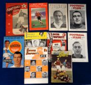 Football booklets, a selection of ten booklets mostly 1940's inc. Football Stars Past Present &