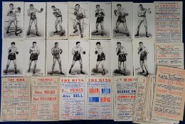 Boxing postcards, a selection of items inc. approx. 20 postcard size Flyers advertising various