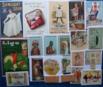 Advertising Cards, 46 early items to include a Suchard wallet, Cacao van Houten (4), Chocolat