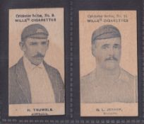 Cigarette cards, Wills (Australia), Cricketers Series (Grey Scroll back, No Frame), two cards, no
