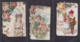 Trade cards, France, mixed selection 55 early trade cards, all shaped and lightly embossed series.