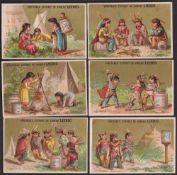 Trade cards, Liebig, Children as Red Indians, ref S131, French edition (set, 6 cards) (gd)