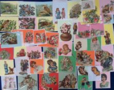 Ephemera, Scraps, over 350 small to medium mainly Victorian scraps to include flowers, dogs, cats,