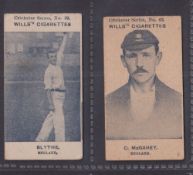 Cigarette cards, Wills (Australia), Cricketers Series (Grey Scroll back, No Frame), two cards, no 39