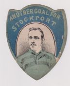 Trade card, Baines Shield, Football, 'Another Goal for Stockport' with S. Ankers player inset (