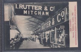 Tobacco advertising, I Rutter & Co, b/w printed card showing the Rutter's stand at The Brewers