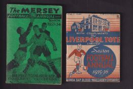 Football Annuals, 2 small size Football Annuals, 'The Mersey Football Annual, 1933/34', 128 pages