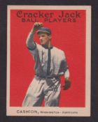 Trade card, USA, Cracker Jack, Baseball Players, 1914, type card, no 62, Cushion, Washington-