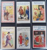 Postcards, Comic, a mixed comic selection of approx. 276 cards in modern album, with many Bamforth