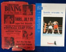 Sporting autographs etc, selection of items inc. small number of unsigned boxing flyers/posters (