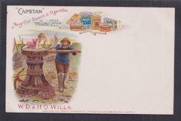 Cigarette card, Will's Advertising Postcard, with ITC Clause, type card 'Capstan' with Man turning