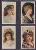 Cigarette cards, USA, Kimball, Gems of Beauty, 'X' size, four cards, ref N111, pictures nos 9, 16,