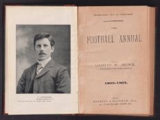 The Football Annual, 1903-1904 by C.W. Alcock, 36th Year of Publication. Hardback first edition,