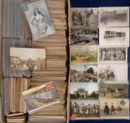 Postcards, Foreign, approx 1500 cards, RPs, printed and artist drawn covering a wide selection of