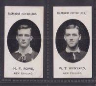 Cigarette cards, Taddy, Prominent Footballers (No Footnote), New Zealand, two cards, H.F. Rowe & W.