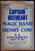 Music Poster, Captain Beefheart with the Magic Band plus Henry Cow, a poster from the concert held