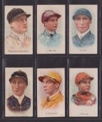 Cigarette cards, Cohen Weenen, Cricketers, Footballers & Jockeys (250 subjects backs), 6 cards all