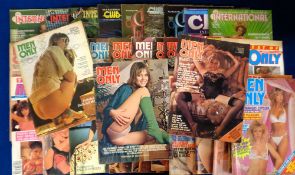 Glamour magazines, a collection of 30+ adult magazines, mostly 1970's/80's, Men Only (approx. 25