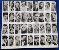 Cigarette cards, Film Stars, R J Lea, 2 sets Film Stars 1st and 2nd series, both in uncut sheets