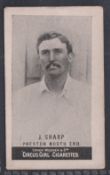 Cigarette card, Cohen, Weenen & Co, Heroes of Sport, Football, type card, J Sharp, Preston North End