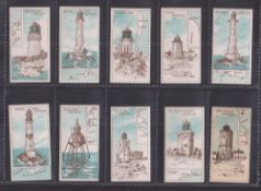 Cigarette cards, Societe Job, British Lighthouses (set 25 cards) (no.25 back damage, no.21 printed
