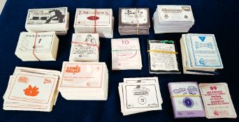 Trade stickers, Mixture, all issued by Merlin. 14 series, some near sets, some in smaller runs. Some