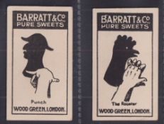 Trade cards, Barratt's, Shadowgraphs, ref HB74, two cards, 'Punch' & 'The Rooster' (gd) (2)