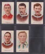 Cigarette cards, Cricketers, Footballers & Jockeys (250 subjects backs), 5 cards, all Footballer