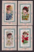 Cigarette cards, USA, Dukes, Fairest Flowers (Actresses), 'X' size, four type cards, Mrs J.B.
