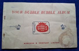 Trade cards, Webcosa Dubble Bubble Footballers Wax Wrappers (Webcosa Upside Down at top) 47/48 wax