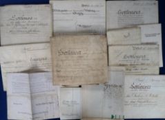 Deeds, Documents and Indentures, Somerset, a collection of 27 largely vellum documents 1627-1921
