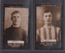 Cigarette cards, J Sinclair Football Favourites, 2 cards nos. 59 Alf Common, Middlesboro, & 80 Geo