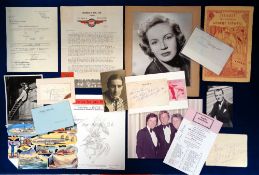 Ephemera, a selection of interesting items to include letters, greetings cards, advertising, scraps,