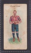 Cigarette card, Marcus's Footballers & Club Colours, type card, Clapton (grubby, fair)