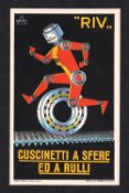 Postcard, Industry, scarce Art Deco Advert for RIV Ball Bearings, Italy, plain back blotter (vg)