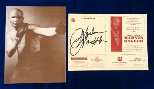 Boxing, Marvin Hagler v Bennie Briscoe 24 Aug 1978 Middleweight Elimination Contest sold with a Menu