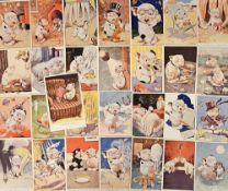Postcards, a selection of 29 'Bonzo' cards illustrated by George Studdy, a few with Dutch