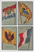 Cigarette cards, USA, Kimball, National Flags, 'X' size, four cards, all 'Hard Tack Cut Plug',