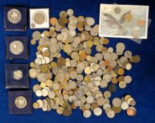 Coins, World Wide, 100s coins to include 1993 silver Tonga Crown, 1993 silver Solomon Islands $10,