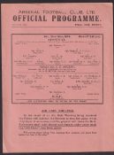 Football programme, Arsenal v R.A.F, 23 May 1942, single sheet (gd)