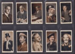 Cigarette cards, Mitchell, A Gallery of 1935 (set 50 cards), including Walt Disney & Joe Louis (both
