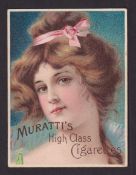 Cigarette cards, Muratti, Advertisement Card (White borders), 'X' size, type card, Beauty with