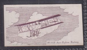 Cigarette card, Finlay & Co, World's Aircraft type card, number 1 'Avro Biplane' (gd)