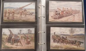 Postcards, Military, a modern album of approx. 73 vintage military cards, mostly illustrated.