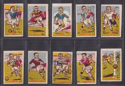 Trade cards, Football, A & J Donaldson Sports Favourites, 10 cards all higher numbers 520 521 (