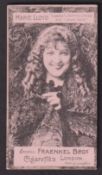 Cigarette card, Fraenkel Bros, Music Hall Artistes, (Pink Card), type card, Marie Lloyd 'I asked